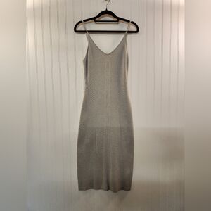 NEW Abercrombie &Fitch Women Gray Thin Strap Knit Long Dress Size M Soft Formal